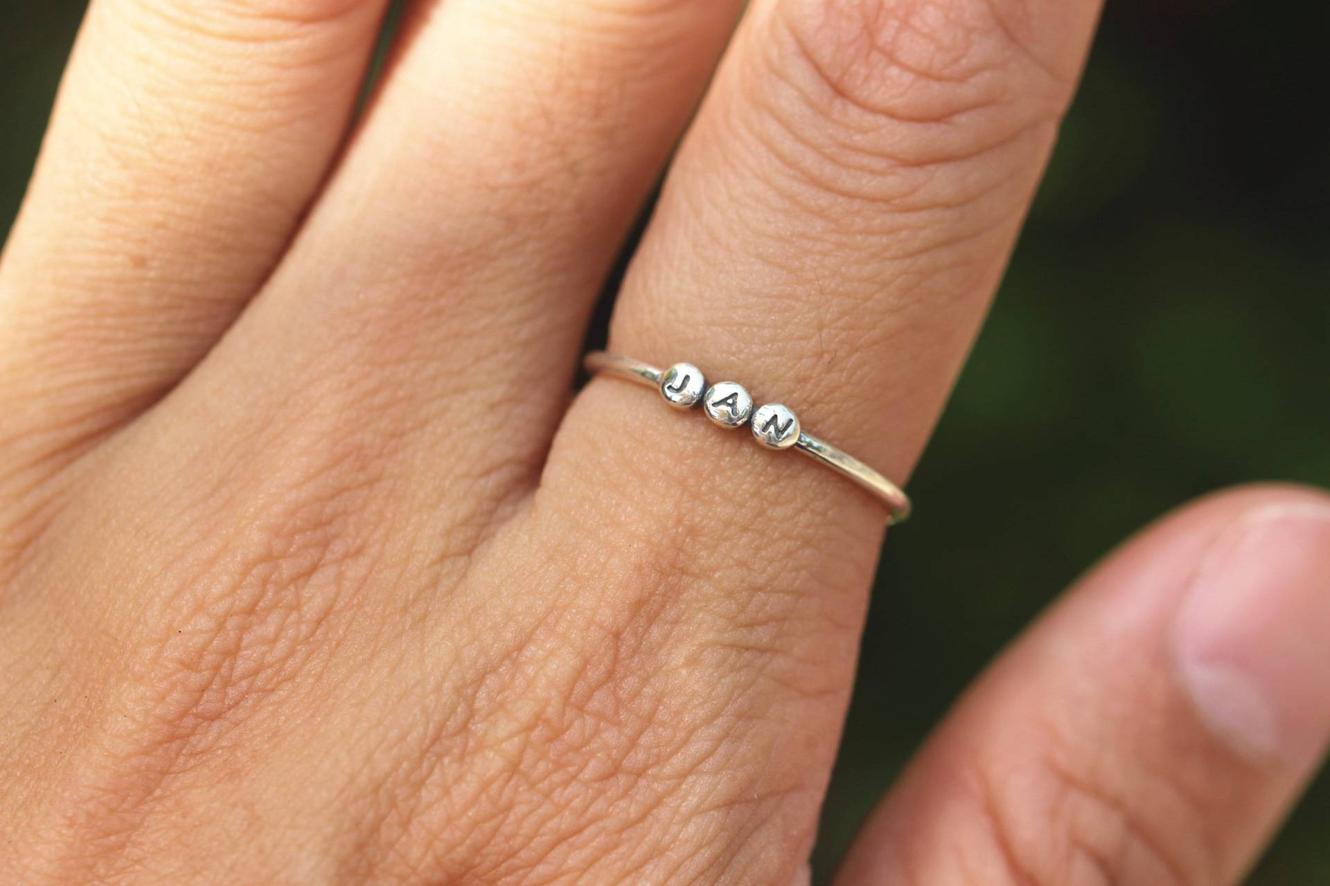 925 Silber Initial Ring von GwenShopArt