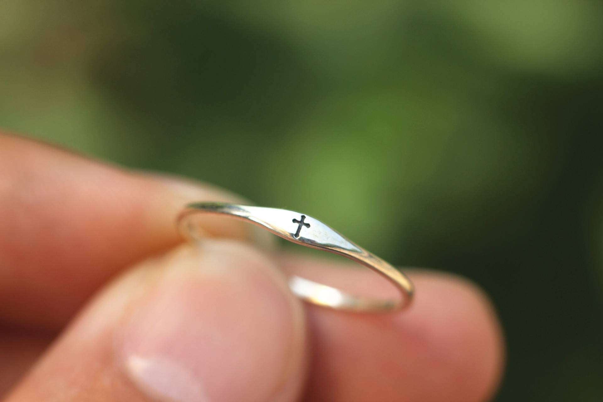 Midi Kreuz Ring, 925 Silber Winzig Ring von GwenShopArt