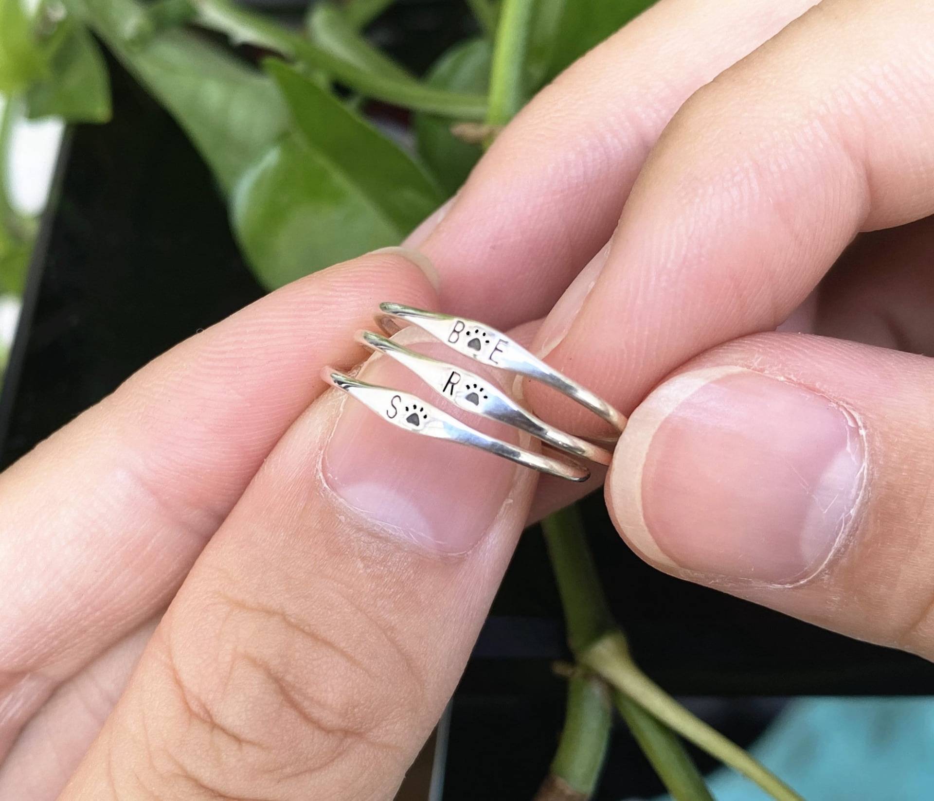 Personalisierter Silberring Pfotenabdruck von GwenShopArt