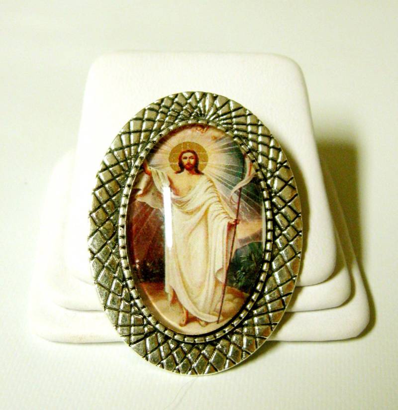 Auferstehung Christi Brosche/Anstecknadel - Br10-056 von Gwendysgems