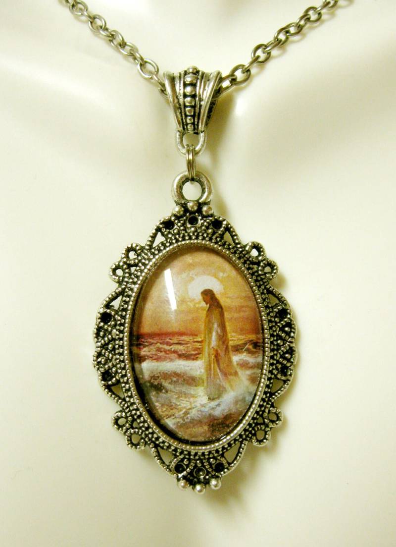 Christus Auf Dem Wasser Gehen Anhänger Mit Kette - Ap04-407 von Gwendysgems