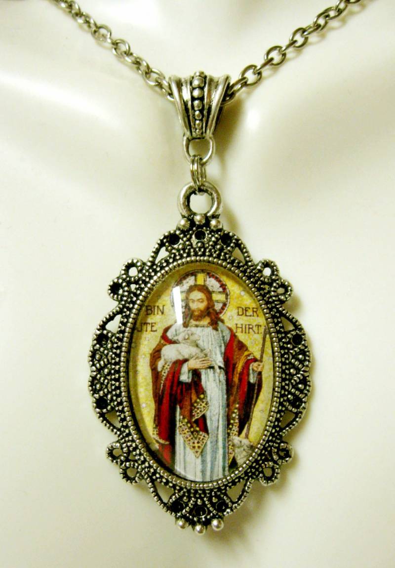 Christus Der Gute Hirte Anhänger Mit Kette - Ap04-176 von Gwendysgems