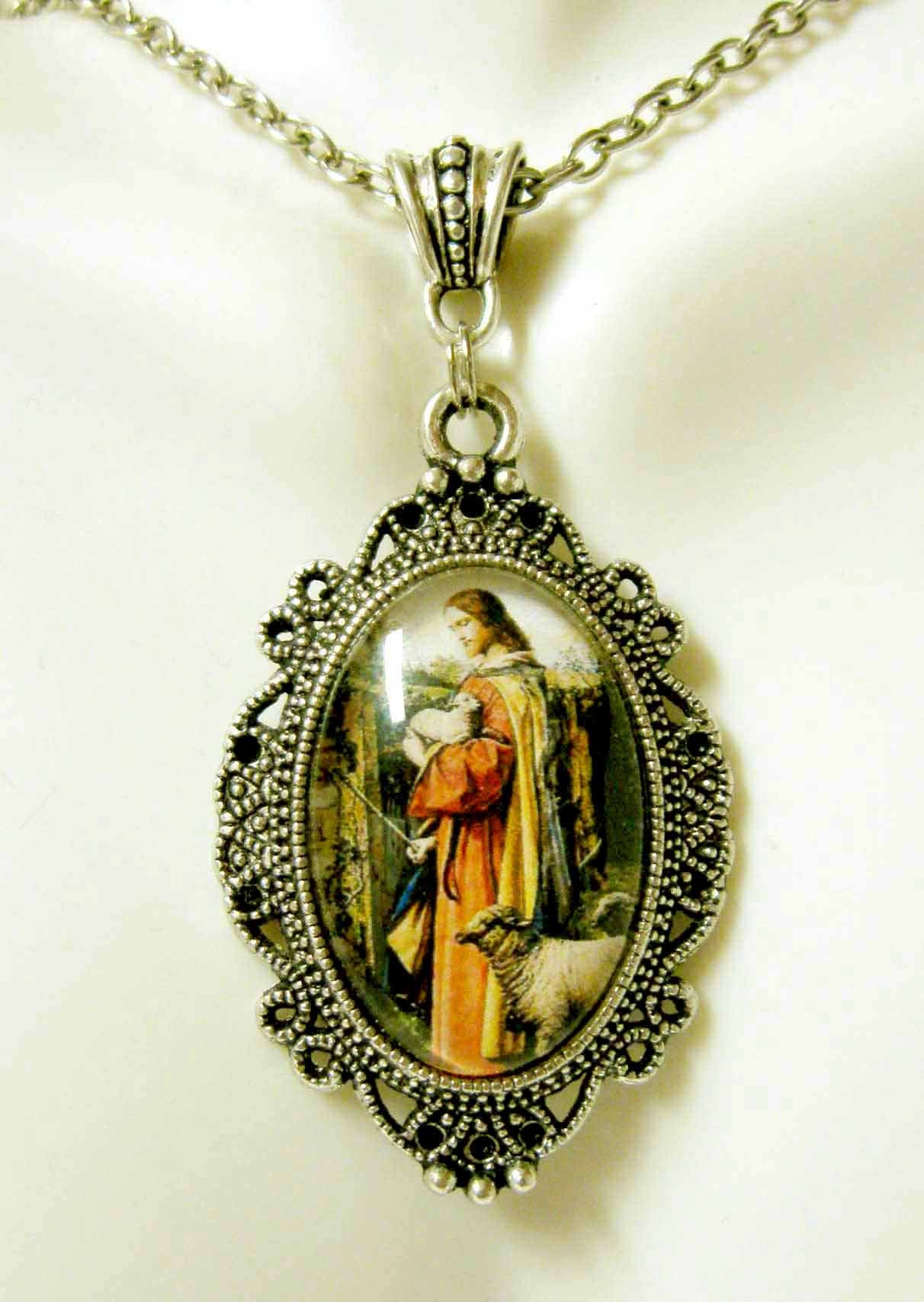 Christus Der Gute Hirte Anhänger Mit Kette - Ap04-191 von Gwendysgems