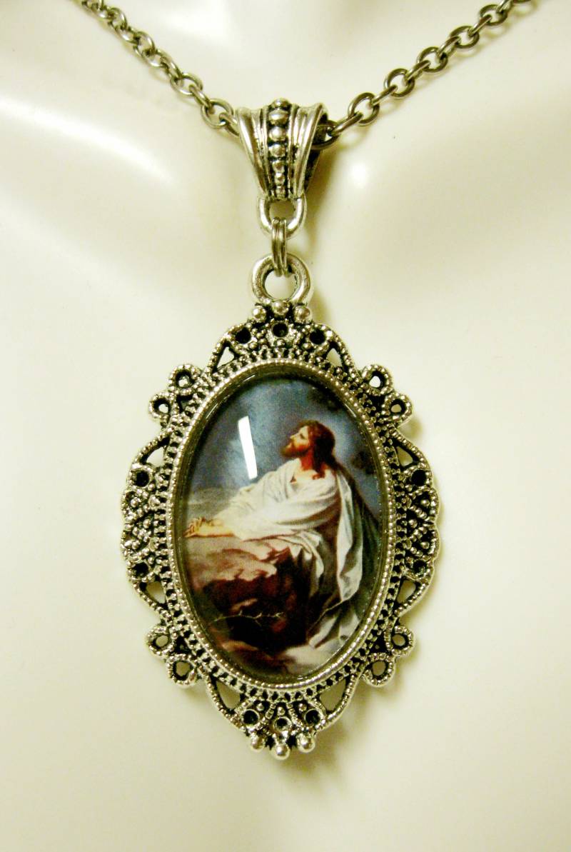 Christus Im Gebet Anhänger Mit Kette - Ap04-427 von Gwendysgems
