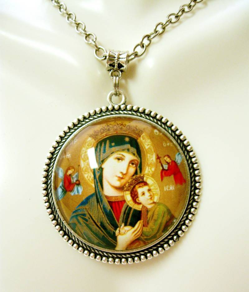 Die Muttergottes Von Der Immerwährenden Hilfe - Anhänger Und Kette Ap25-114 von Gwendysgems
