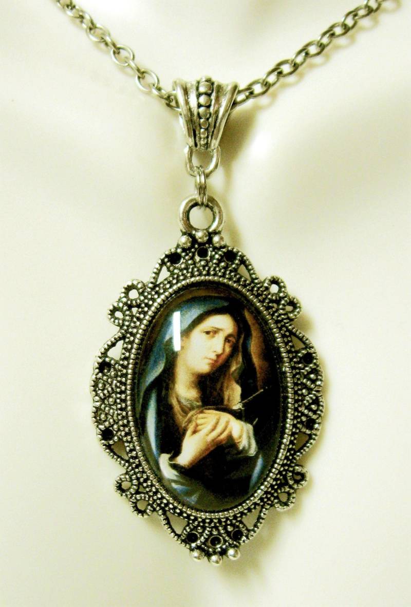 Die Schmerzensmutter Maria Anhänger Mit Kette - Ap04-285 von Gwendysgems