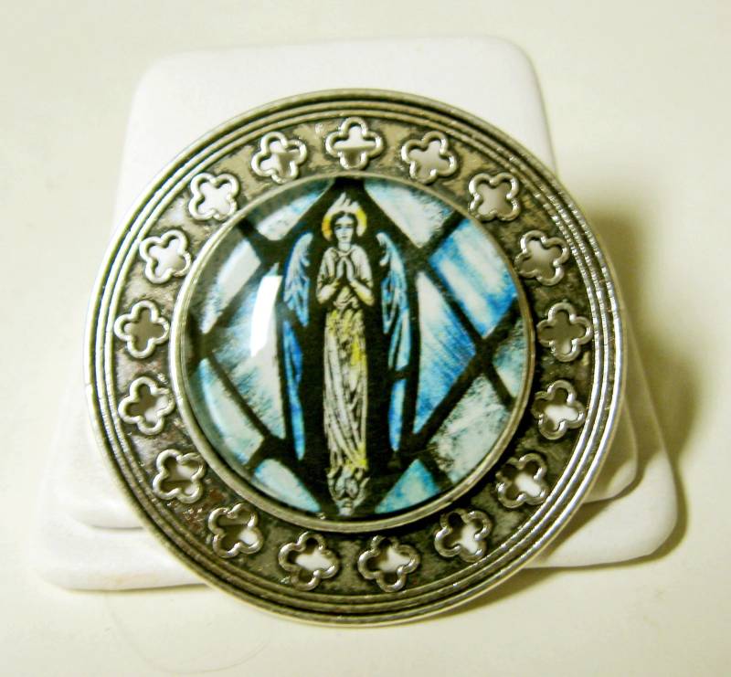 Engel Glasfenster Pin/Brosche - Br10-034 von Gwendysgems