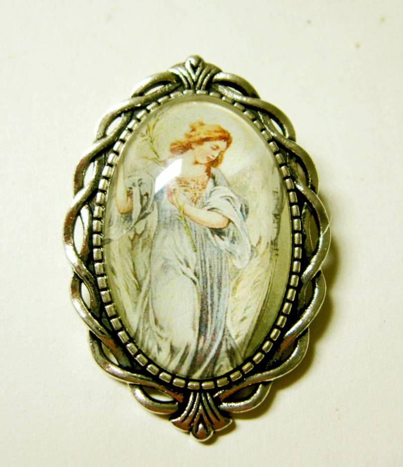 Engel Im Blauen Kleid Brosche/Anstecknadel - Br10-018 von Gwendysgems