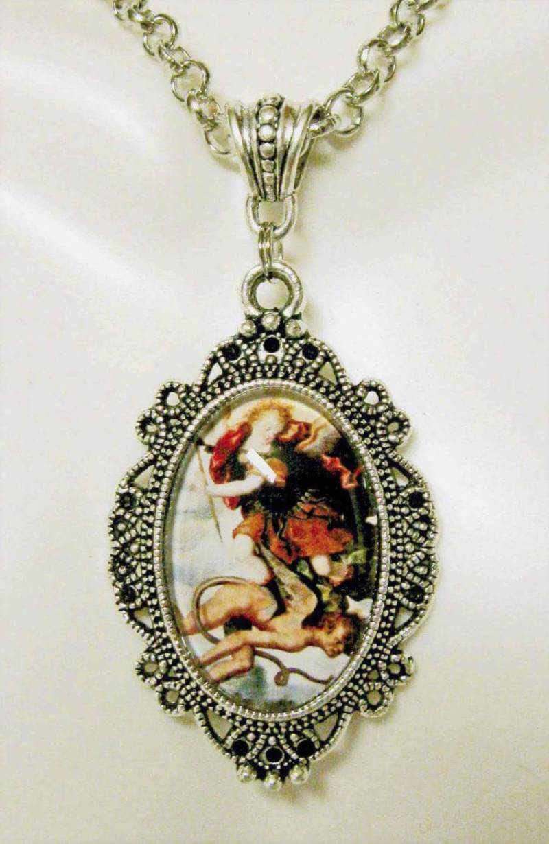 Erzengel Michael Anhänger Mit Kette - Ap04-372 von Gwendysgems