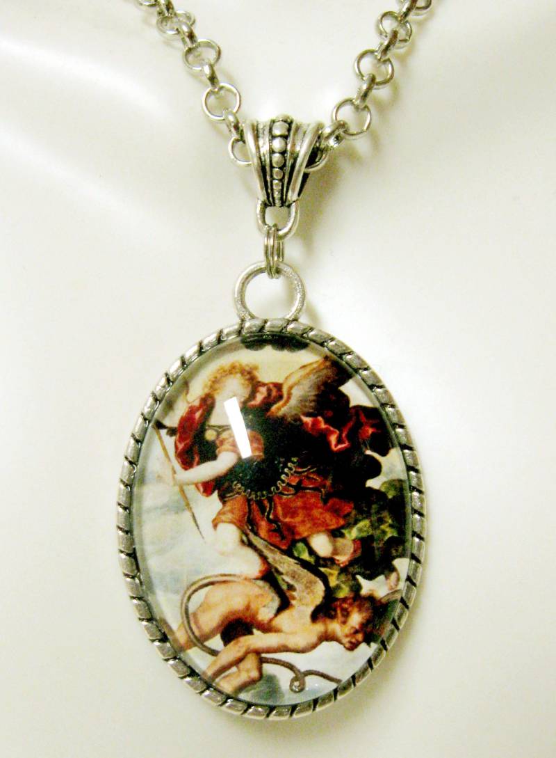 Erzengel Michael Anhänger Und Kette - Ap09-086 von Gwendysgems