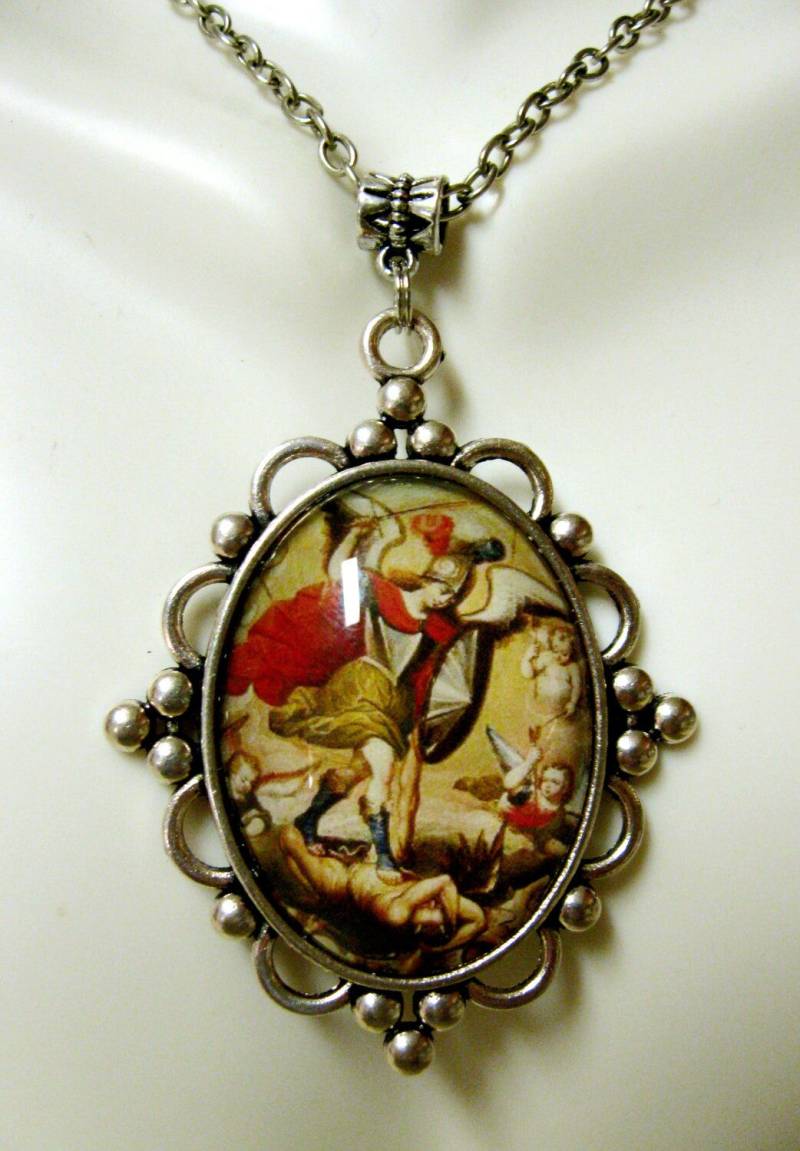 Erzengel Michael Anhänger Und Kette - Ap09-165 Cusco Style von Gwendysgems