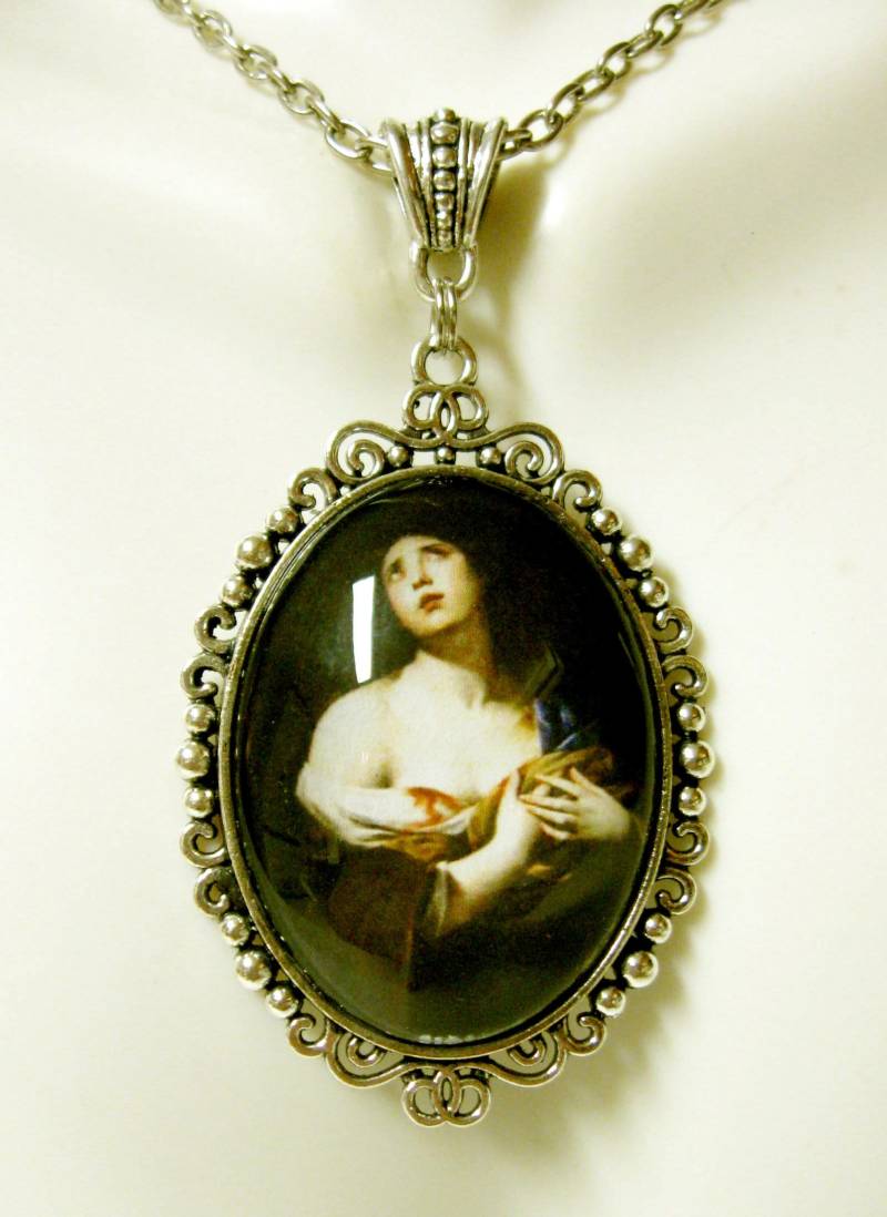 Heilige Agatha, Schutzpatronin Des Brustkrebses Und Der Krankenschwestern, Anhänger Kette - Ap09-374 von Gwendysgems