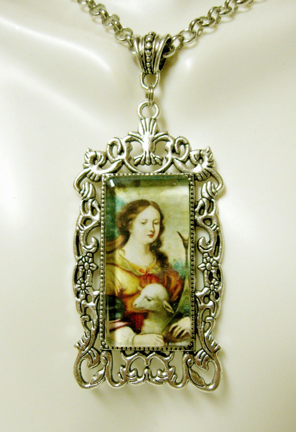 Heilige Agnes Anhänger Mit Kette - Ap12-316 von Gwendysgems