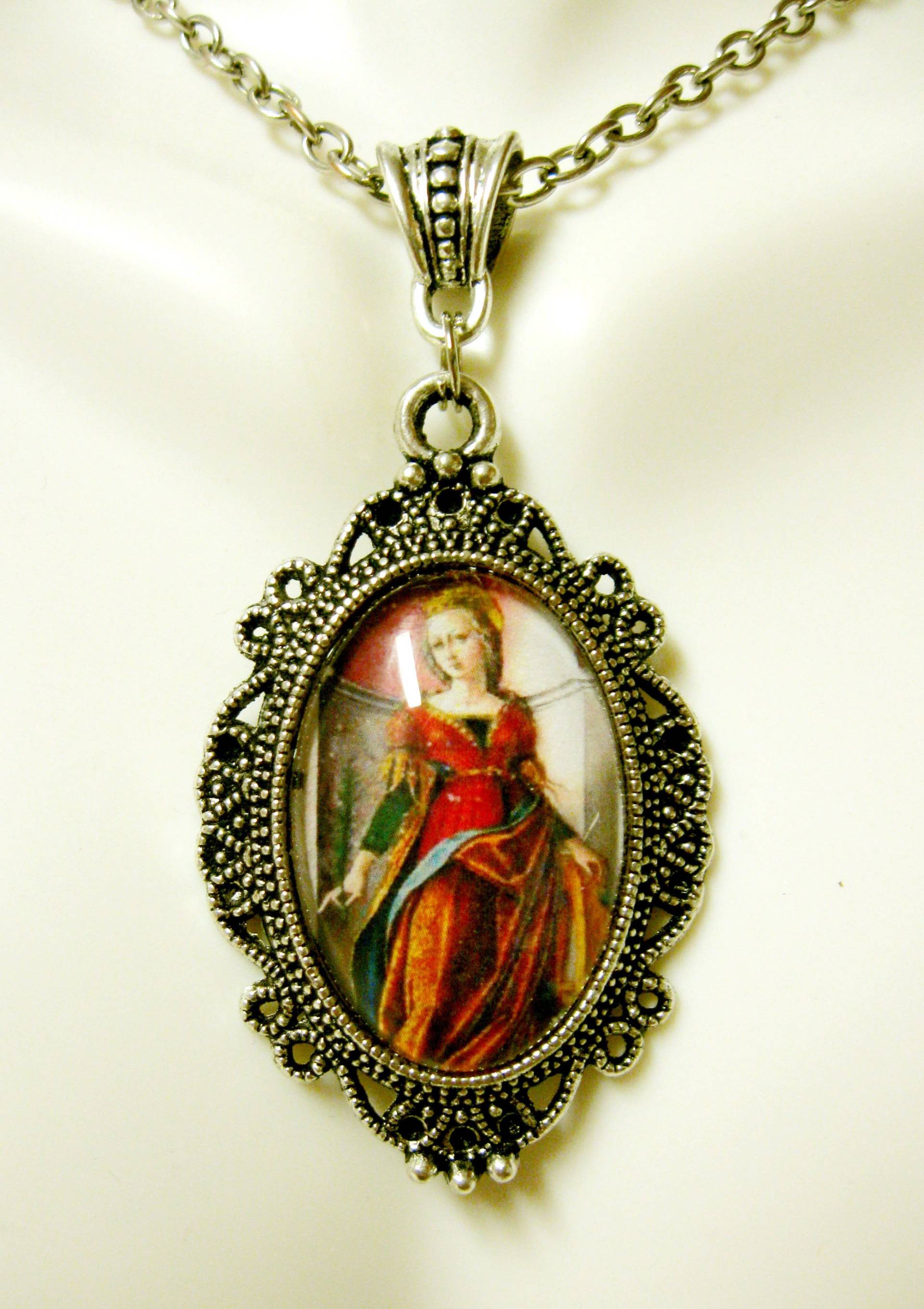 Heilige Katharina Anhänger Mit Kette - Ap04-414 von Gwendysgems