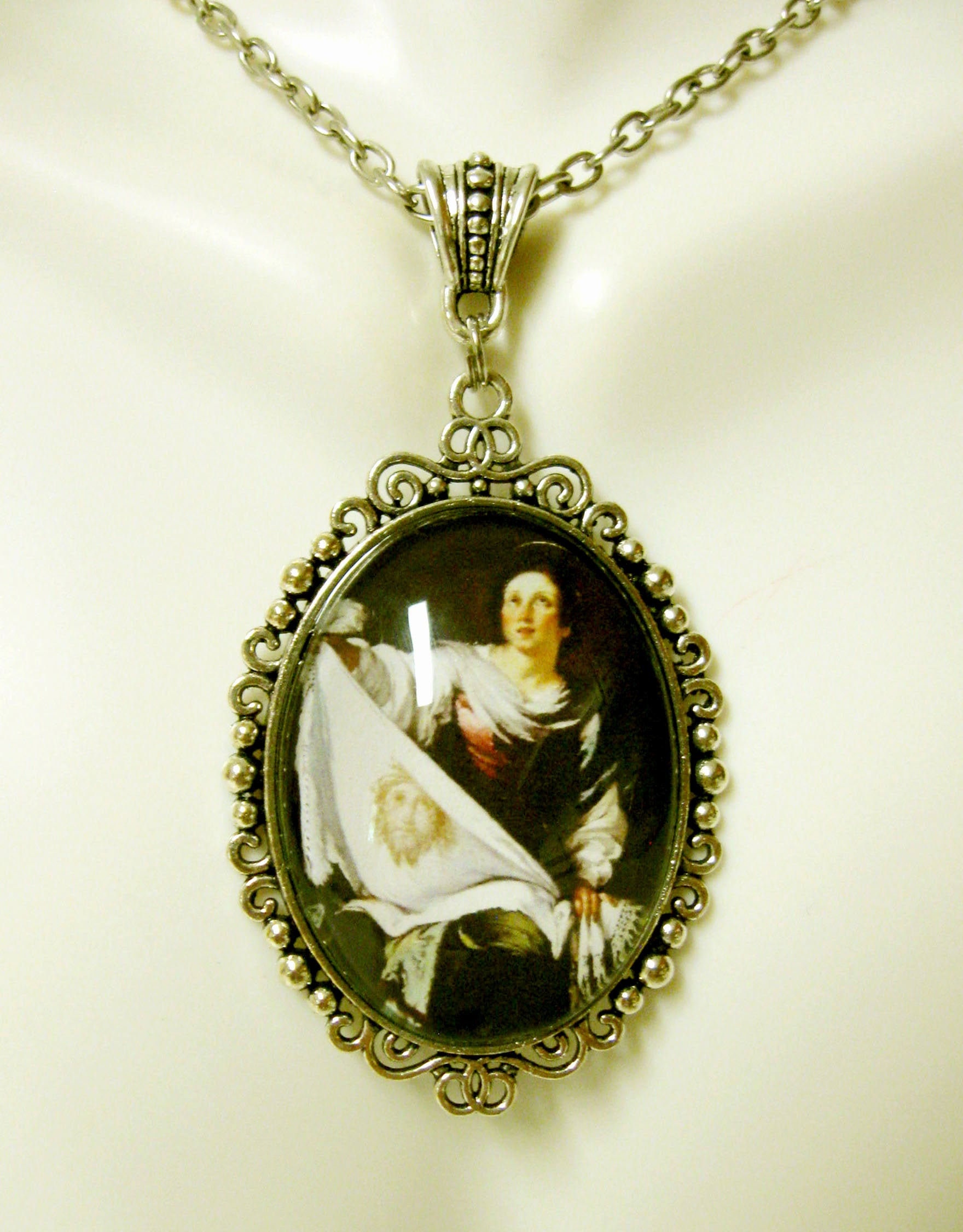Heilige Veronica Mit Dem Schleieranhänger Und Kette - Ap09-015 von Gwendysgems
