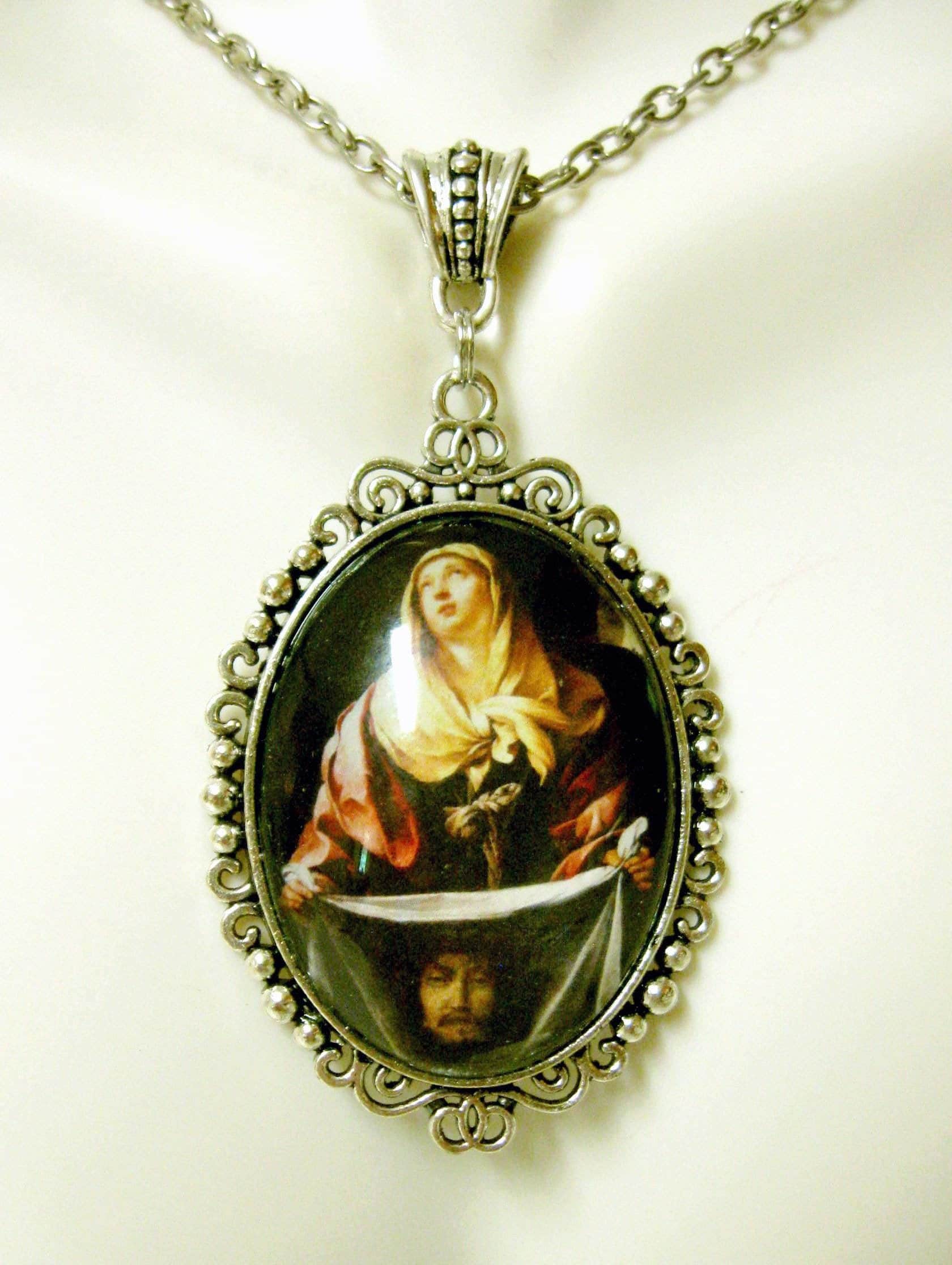 Heilige Veronica Mit Dem Schleieranhänger Und Kette - Ap09-189 von Gwendysgems