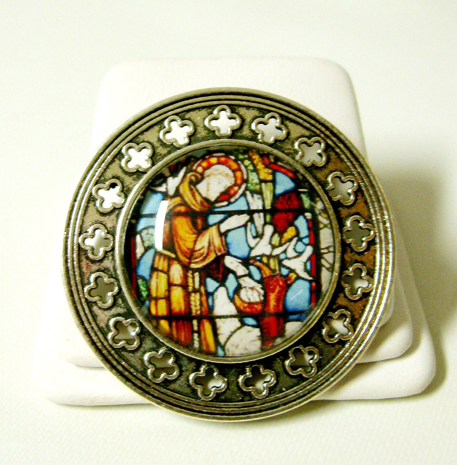 Heiliger Franziskus Mit Dem Wolf Fensterschmuck - Br10-086 von Gwendysgems