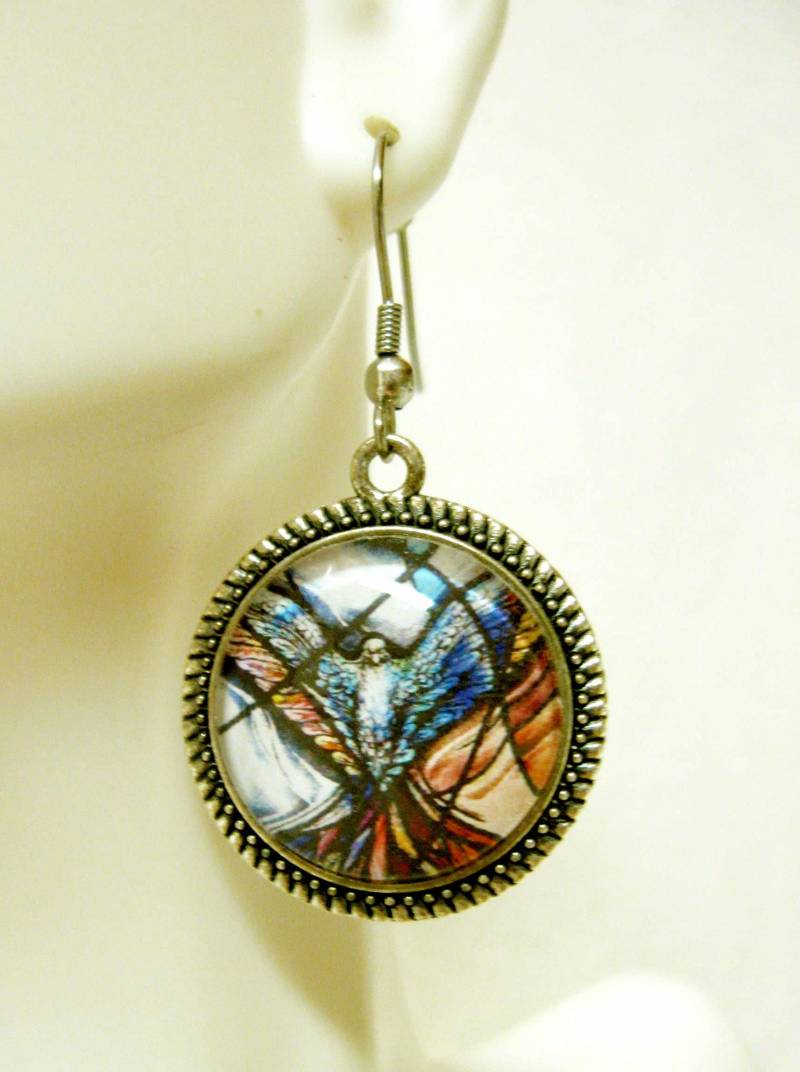 Heiliger Geist Glas Fenster Ohrringe - Ap06-205 von Gwendysgems