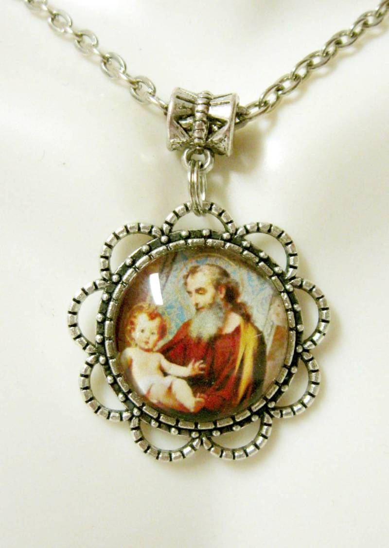 Heiliger Josef Anhänger Mit Kette - Ap17-141 von Gwendysgems
