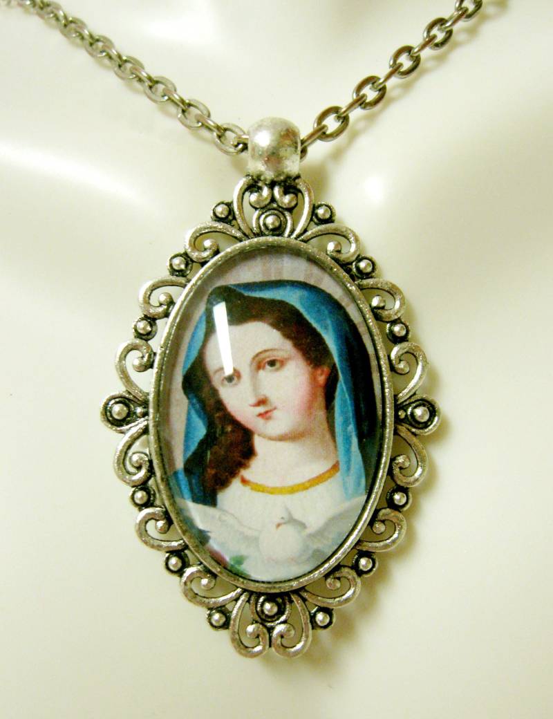 Jungfrau Maria Und Der Heilige Geist Anhänger Kette - Ap26-287 von Gwendysgems