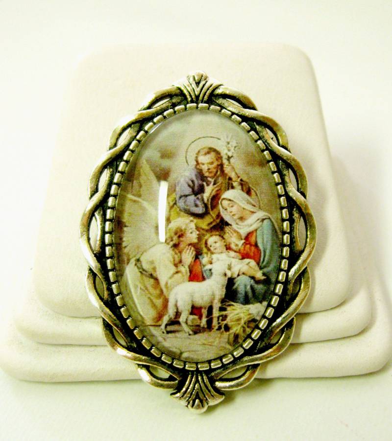 Krippen Brosche/Anstecknadel - Br10-092 von Gwendysgems