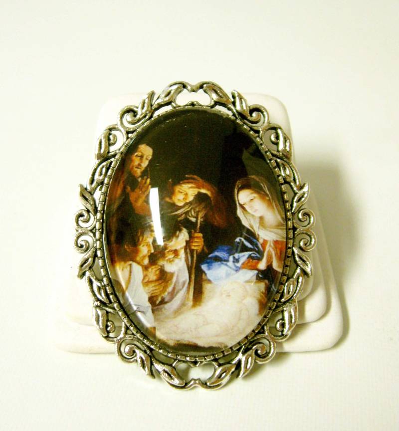 Krippen Brosche/Anstecknadel - Br14-001 von Gwendysgems