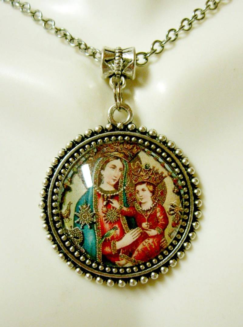 Madonna Mit Kind Andacht Anhänger Und Kette - Ap26-251 von Gwendysgems