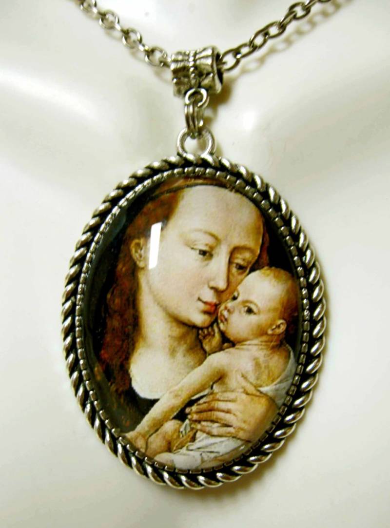 Madonna Mit Kind Anhänger Und Kette - Ap09-133 von Gwendysgems
