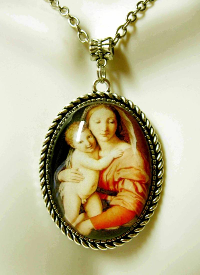 Madonna Mit Kind Anhänger Und Kette - Ap09-142 von Gwendysgems