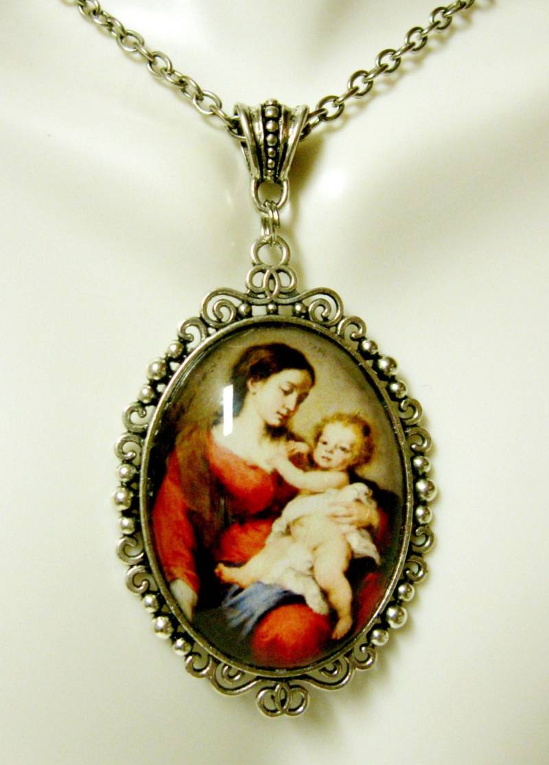 Madonna Mit Kind Anhänger Und Kette - Ap09-405 von Gwendysgems