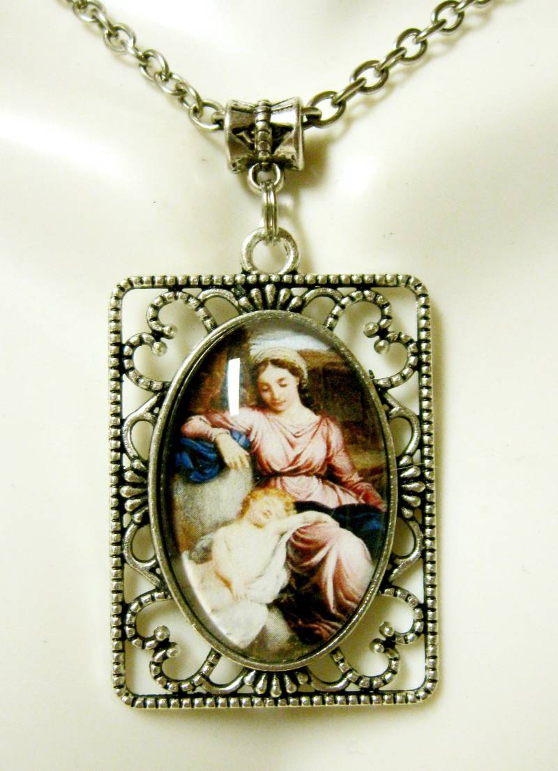 Madonna Mit Kind Anhänger Und Kette - Ap25-072 von Gwendysgems