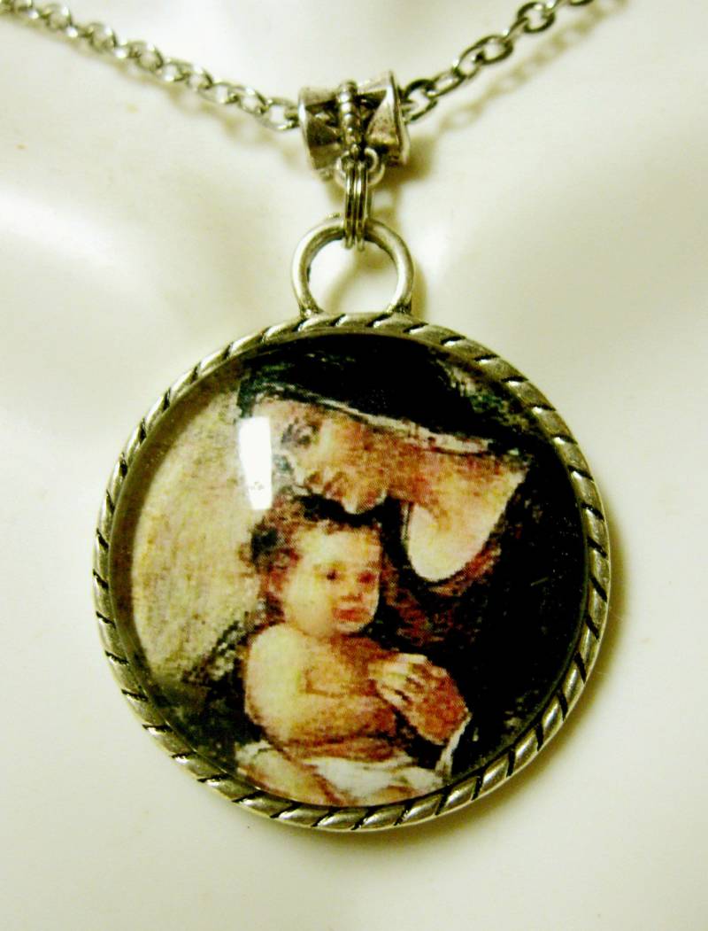 Madonna Mit Kind Anhänger Und Kette - Ap26-046 von Gwendysgems