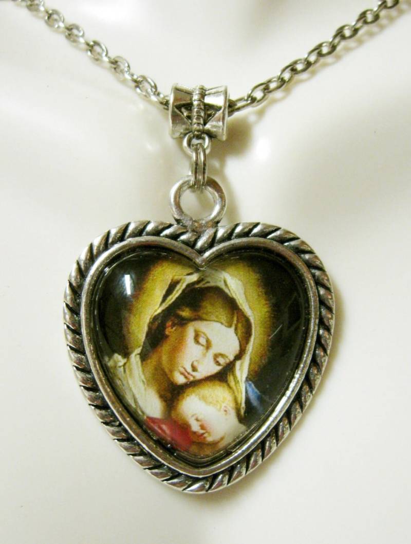 Madonna Mit Kind Anhänger Und Kette - Ap26-103 von Gwendysgems