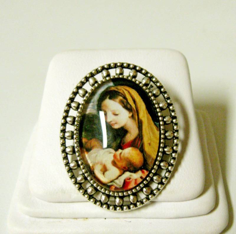 Madonna Mit Kind Brosche/Anstecknadel - Br02-015 von Gwendysgems