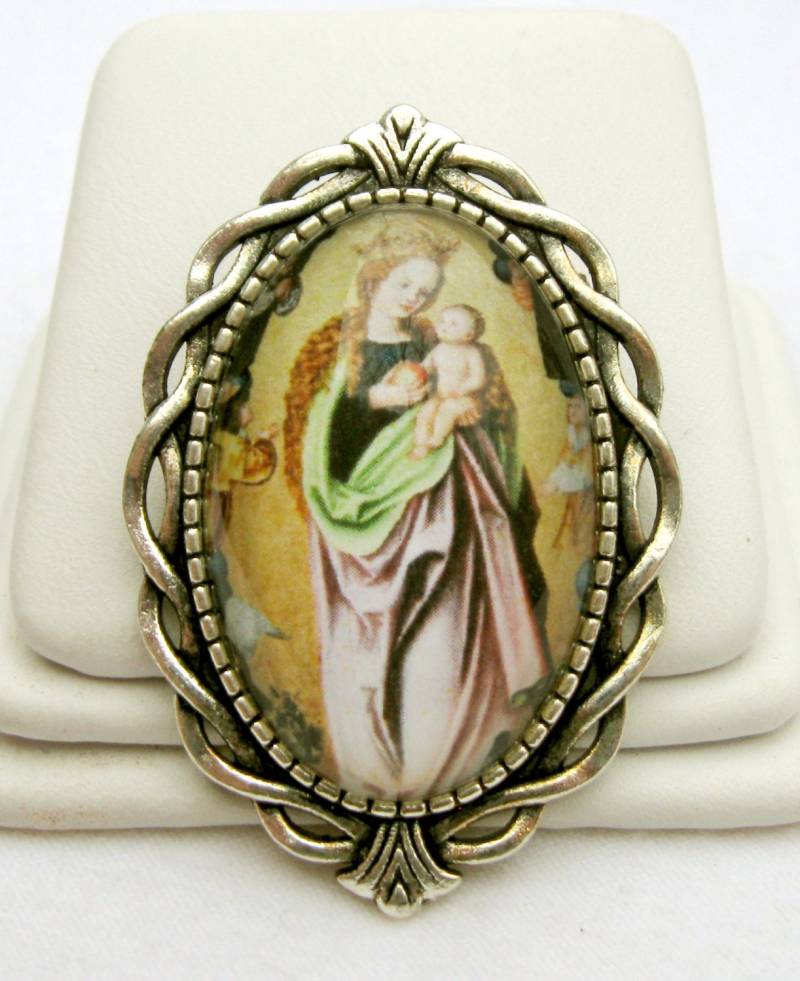 Madonna Mit Kind Brosche/Anstecknadel - Br10-051 von Gwendysgems