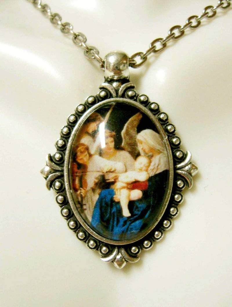 Madonna Mit Kind Und Engel-Anhänger Kette - Ap05-247 von Gwendysgems