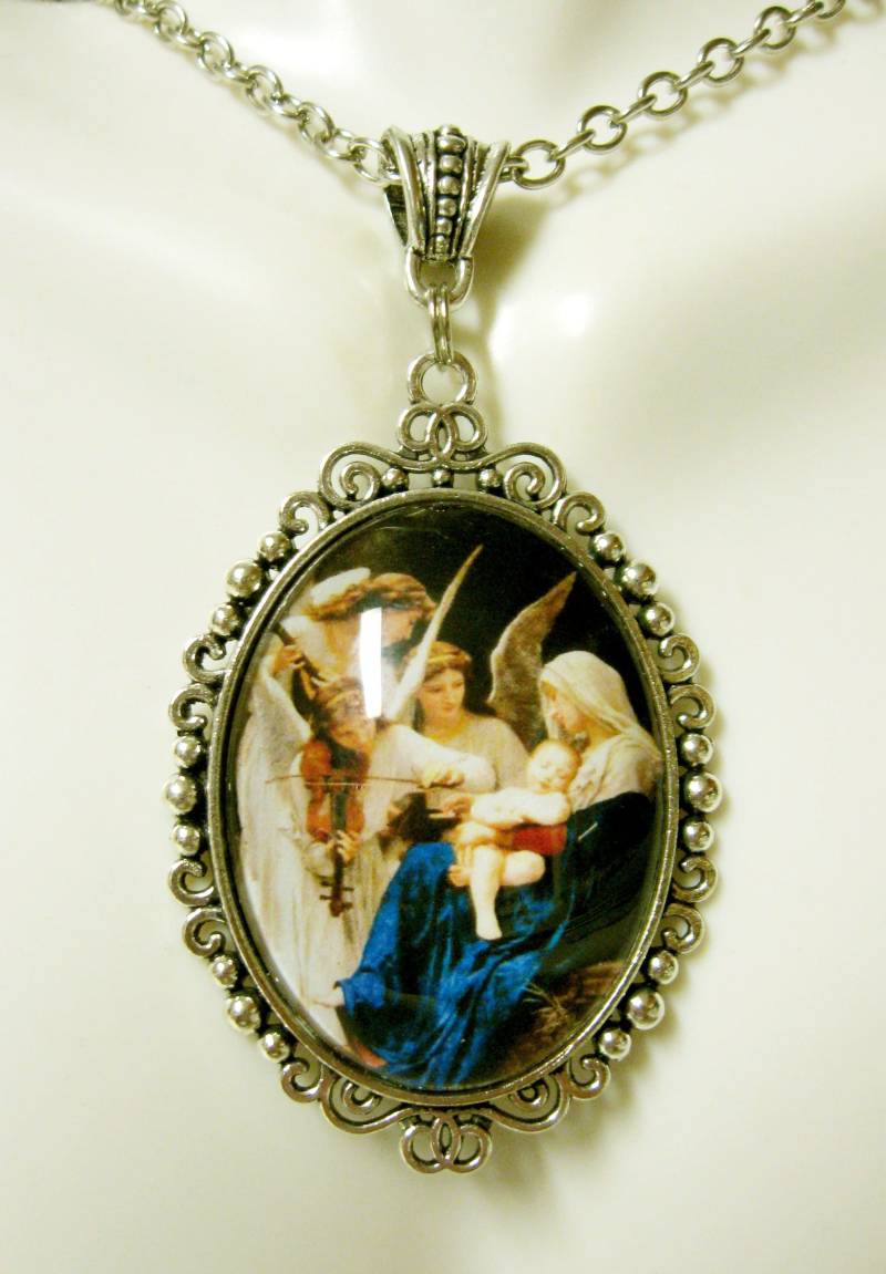 Madonna Mit Kind Und Engel-Anhänger Kette - Ap09-156 von Gwendysgems