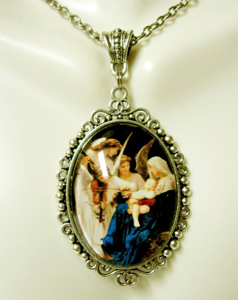 Madonna Mit Kind Und Engel-Anhänger Kette - Ap09-225 von Gwendysgems