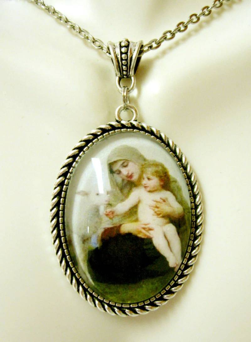 Madonna Mit Kind Und Schäfchen-Anhänger Kette - Ap09-175 von Gwendysgems