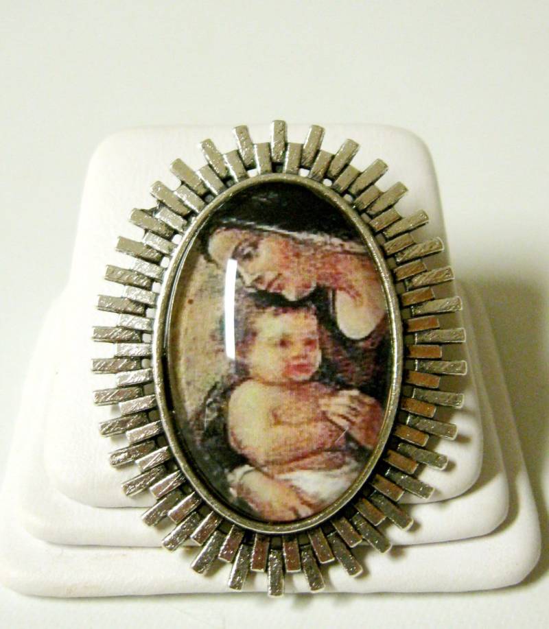 Madonna Mit Kind Wandelbare Brosche/Anstecknadel - Br12-005 von Gwendysgems