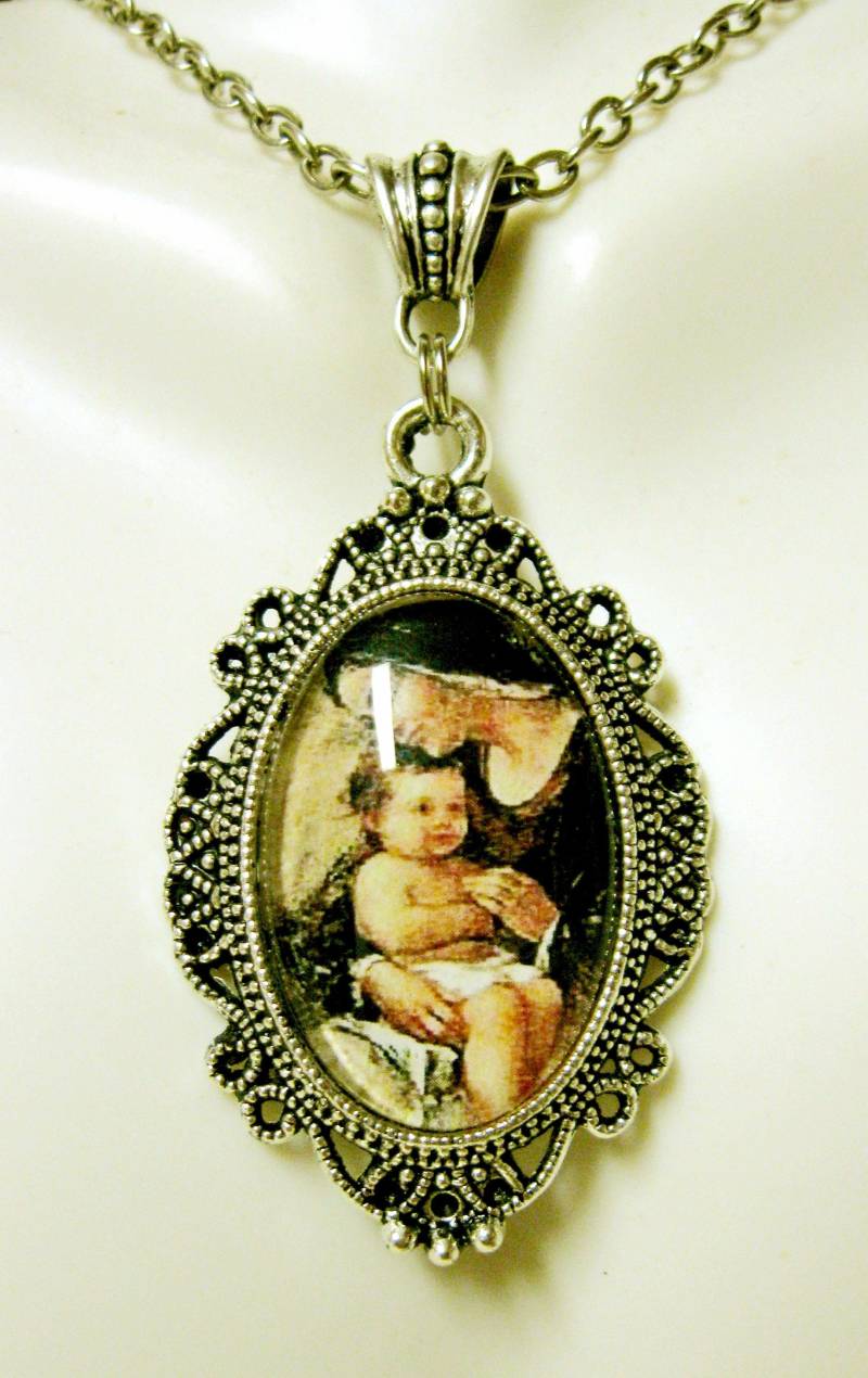 Madonna Und Kind Anhänger Mit Kette - Ap04-137 von Gwendysgems