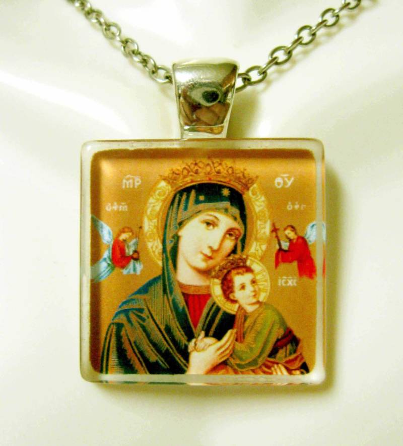 Muttergottes Der Immerwährenden Hilfe - Anhänger Und Kette Go08-016 von Gwendysgems