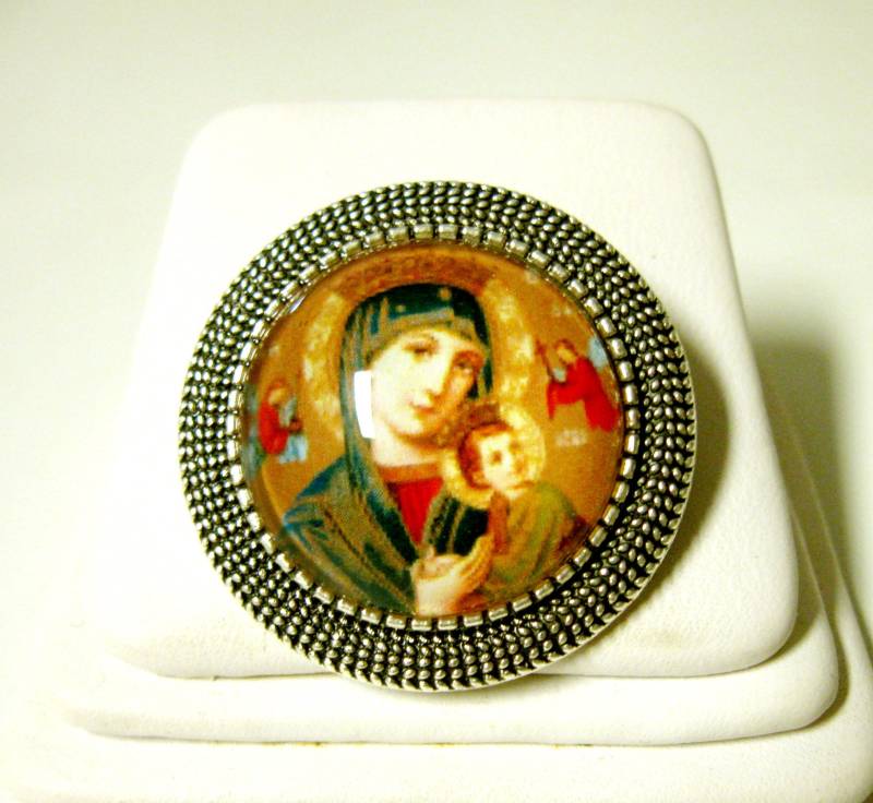 Muttergottes Der Immerwährenden Hilfe Brosche/Anstecknadel - Br09-080 von Gwendysgems