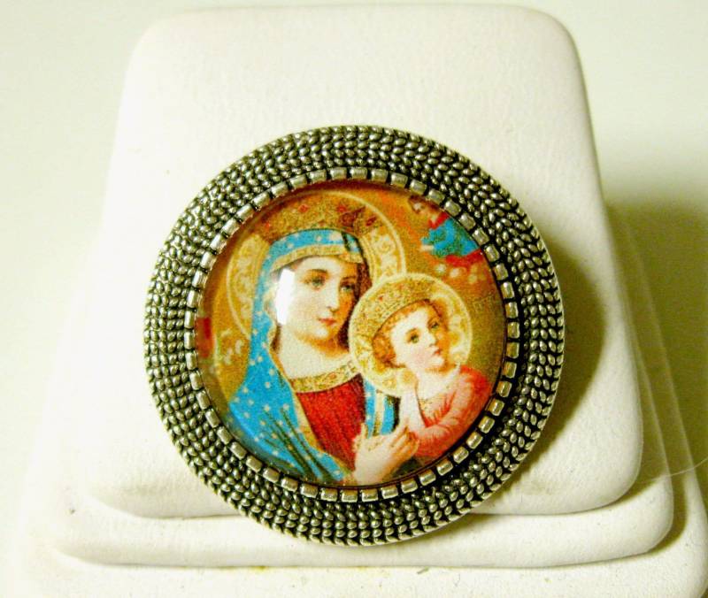Muttergottes Von Der Immerwährenden Hilfe Brosche/Anstecknadel - Br09-091 von Gwendysgems