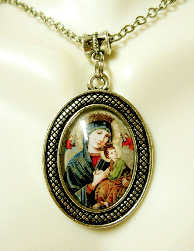 Muttergottes Von Immerwährende Hilfe - Anhänger Und Kette Ap05-313 von Gwendysgems