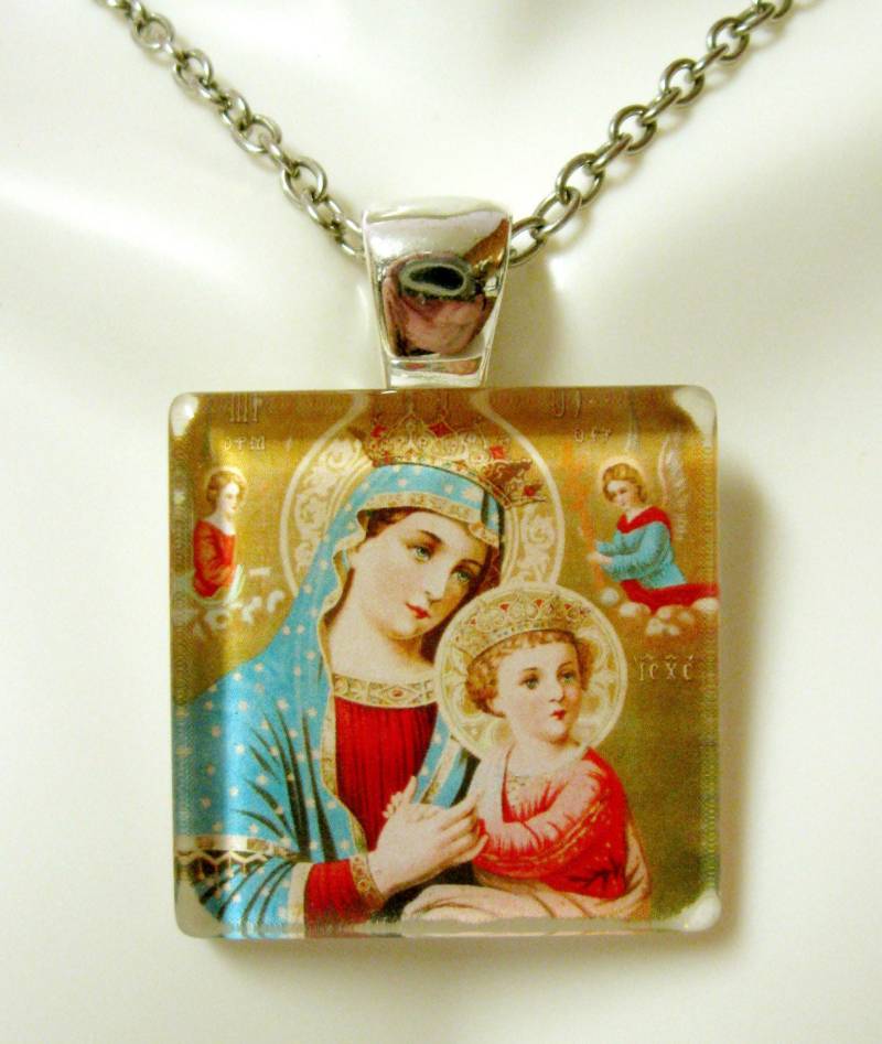 Muttergottes Von Immerwährende Hilfe - Anhänger Und Kette Go08-004 von Gwendysgems