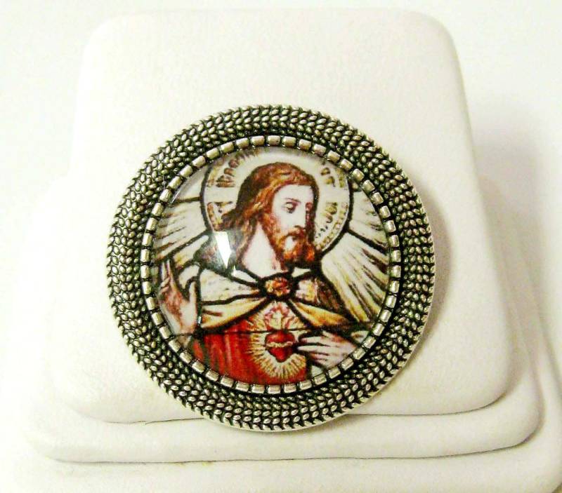 Sacred Heart Of Christ Anstecknadel - Br09-010 von Gwendysgems