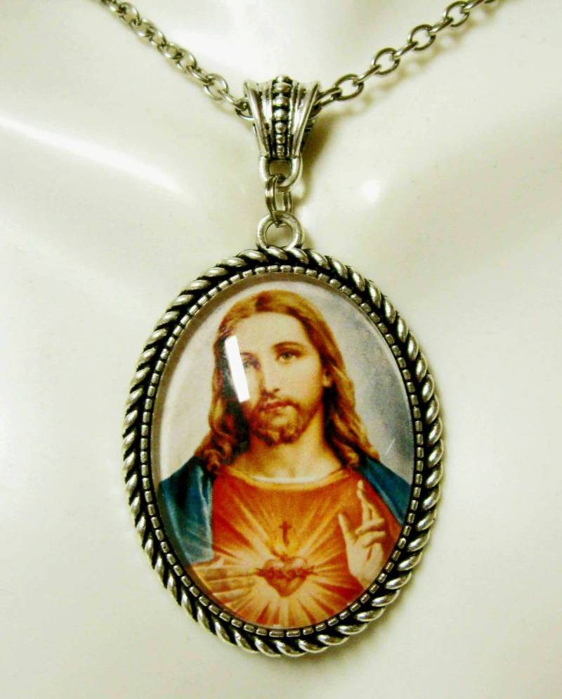 Sacred Heart Of Christ Halskette - Ap09-412 von Gwendysgems
