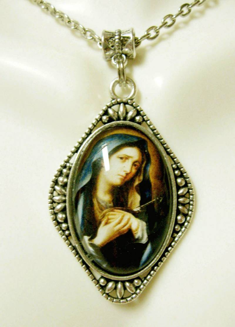 Schmerzhafte Mutter in Blau Mit Anhänger Und Kette - Ap26-109 von Gwendysgems