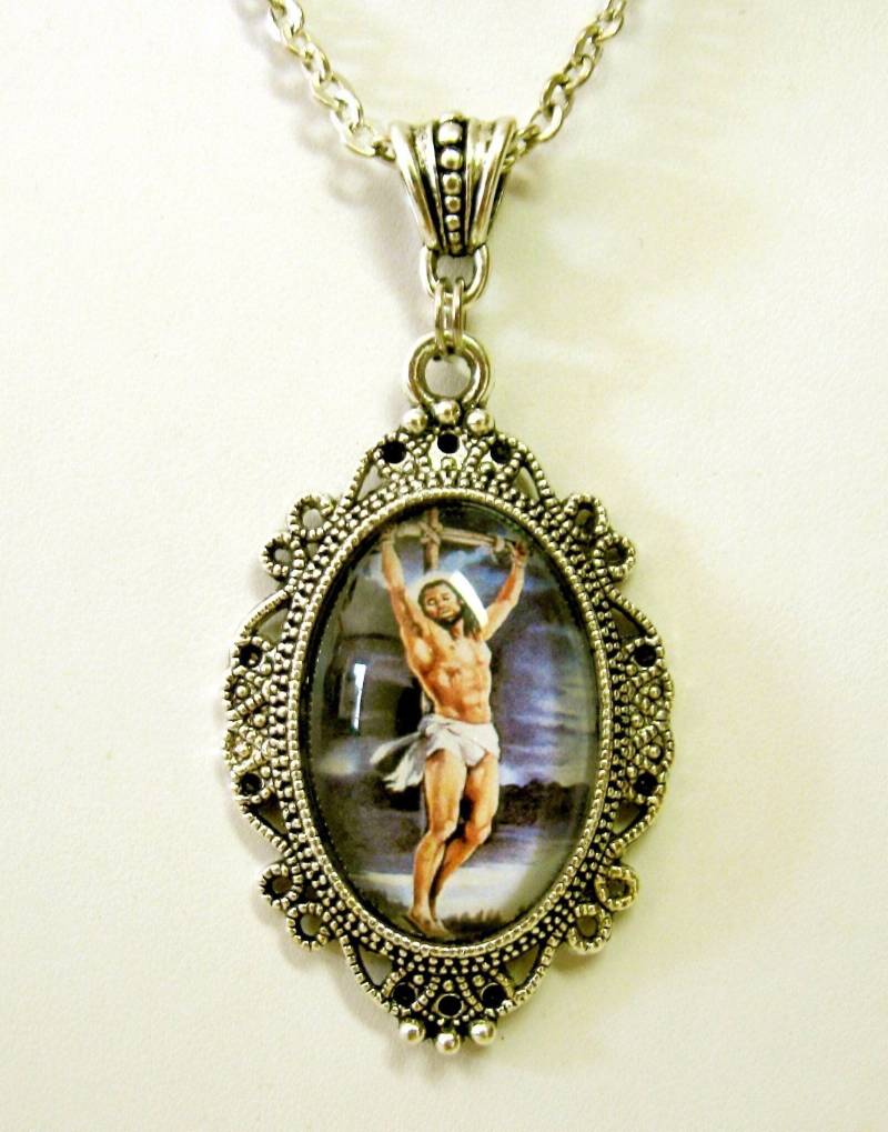 Schwarzer Kreuz Anhänger Mit Kette - Ap04-290 von Gwendysgems